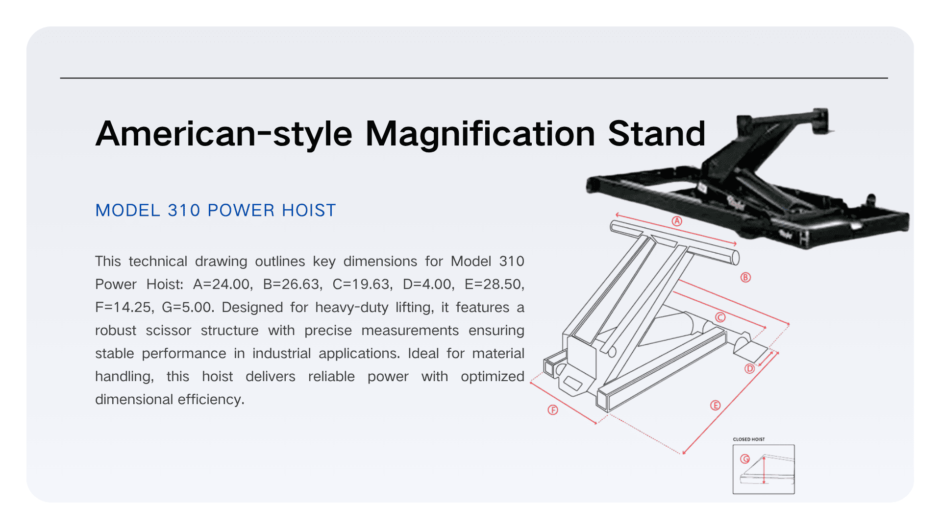 ​HCIC-310 American Power Hoist – Custom Hydraulic Lifting Solutions for North American Commercial Vehicles