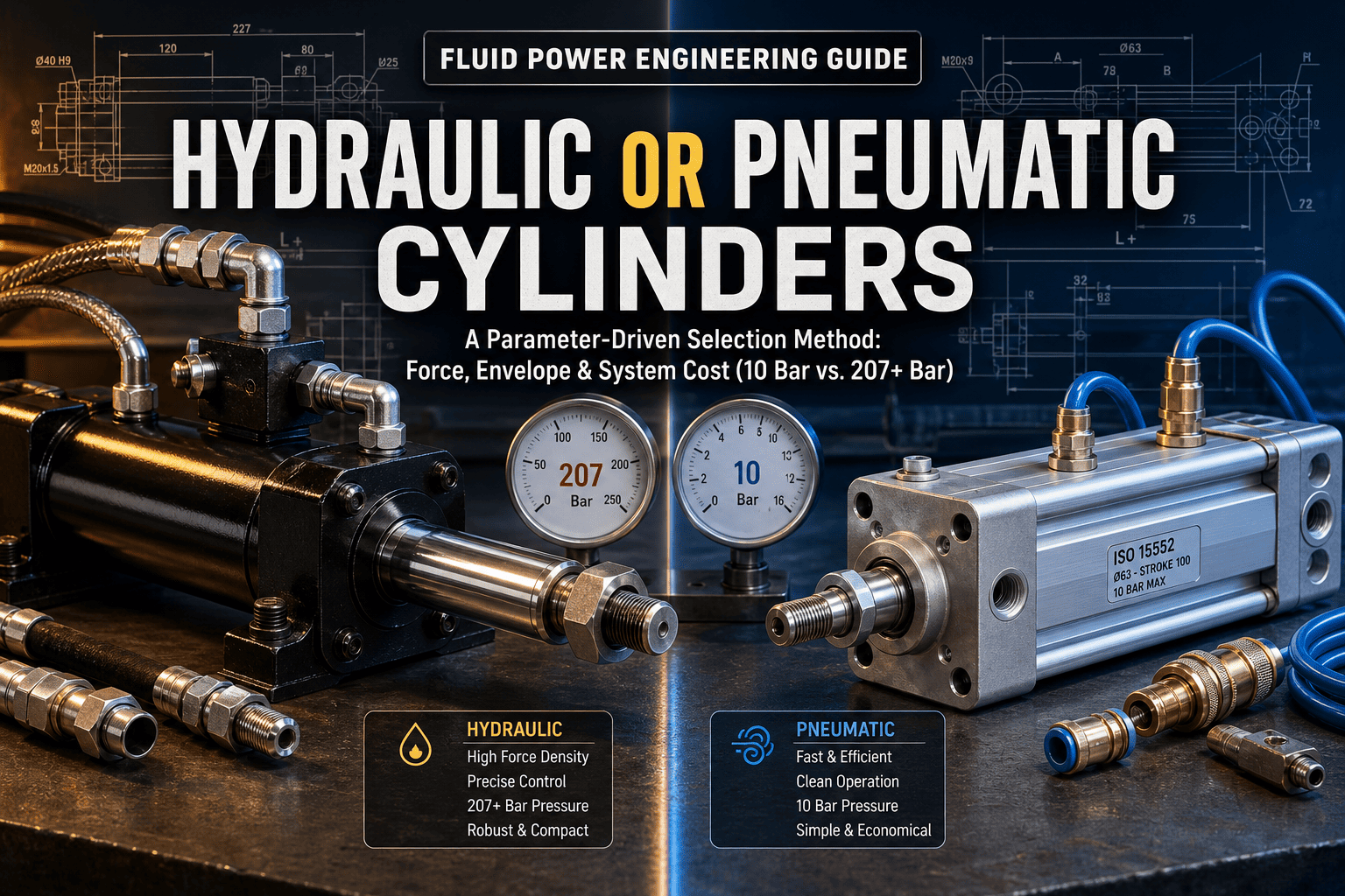 Hydraulic or Pneumatic Cylinder: A Parameter-Driven Selection Method