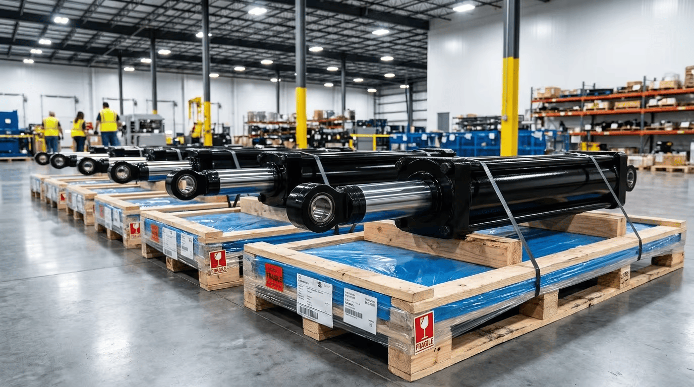 Finished multi-stage hydraulic cylinders for dump trucks ready for export