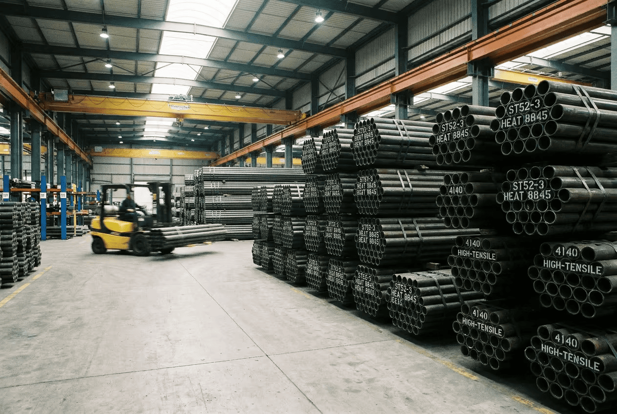 ST52-3 high-tensile steel tube inventory for custom hydraulic cylinders
