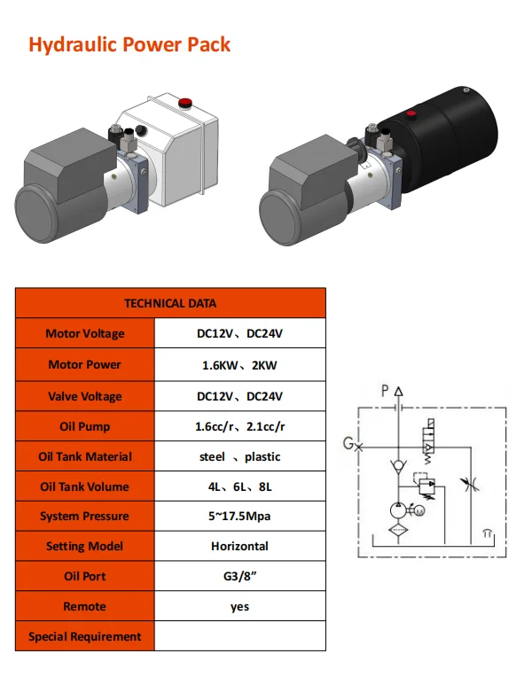 Garbage Compactor Hydraulic Unit for Townships and Industrial Parks